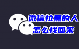 微信拉黑的人怎么找回来 微信把对方拉黑了怎么恢复