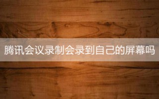腾讯会议录制会录到自己的屏幕吗 腾讯会议录屏方法介绍