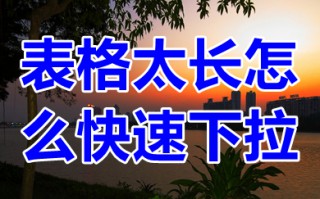表格太长怎么快速下拉 表格太长怎么复制下拉