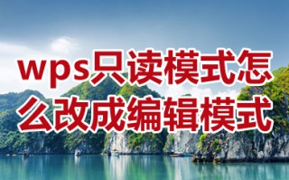 wps只读模式怎么改成编辑模式 wps只读模式怎么取消