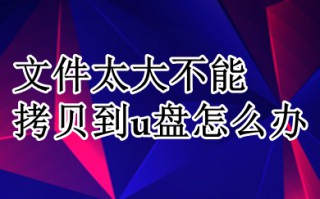 文件太大不能拷贝到u盘怎么办 文件太大不能拷贝到u盘的解决方法