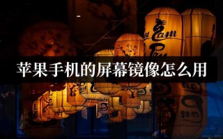苹果11屏幕镜像打不开怎么办（苹果的屏幕镜像怎么用）