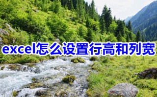 excel怎么设置行高和列宽 excel设置行高和列宽的方法介绍