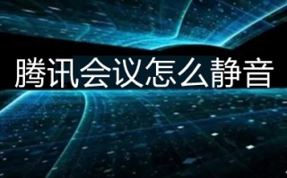腾讯会议怎么静音 腾讯会议如何静音