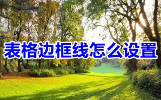 表格边框线怎么设置 excel表格边框线设置方法