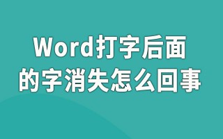 word文档打字时会消掉后面字怎么处理（后面的字自动消失解决办法）