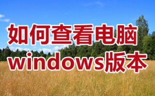 如何查看电脑windows版本 怎么知道电脑windows版本