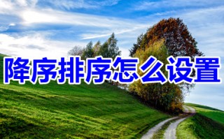 降序排序怎么设置 excel中降序排序的设置方法