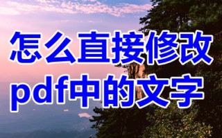 怎么直接修改pdf中的文字 pdf怎么编辑修改内容