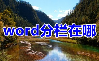 word分栏在哪 word分栏在哪个选项卡中