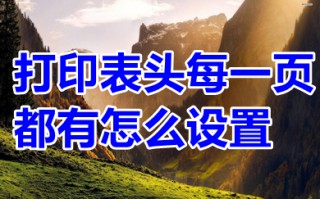 打印表头每一页都有怎么设置 excel打印表头每一页都有的操作方法