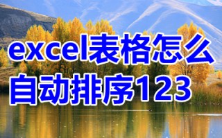excel表格怎么自动排序123 excel表格怎么自动编号排序