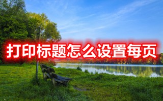 打印标题怎么设置每页 excel表格打印标题设置每页都有的方法