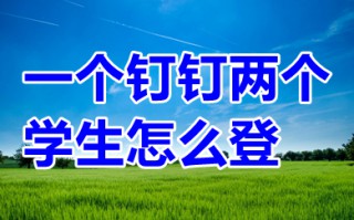一个钉钉两个学生怎么登 钉钉可以一个账号登录两个设备吗