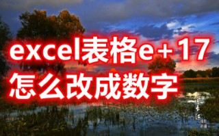 excel表格e+17怎么改成数字 excel表格e+17变成正常数字的操作方法