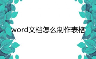 word文档怎么制作表格 如何用word文档制作表格