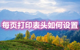 每页打印表头如何设置 excel每页打印都有表头的设置方法
