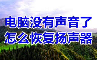电脑没有声音了怎么恢复扬声器 电脑扬声器没有声音了的解决方法
